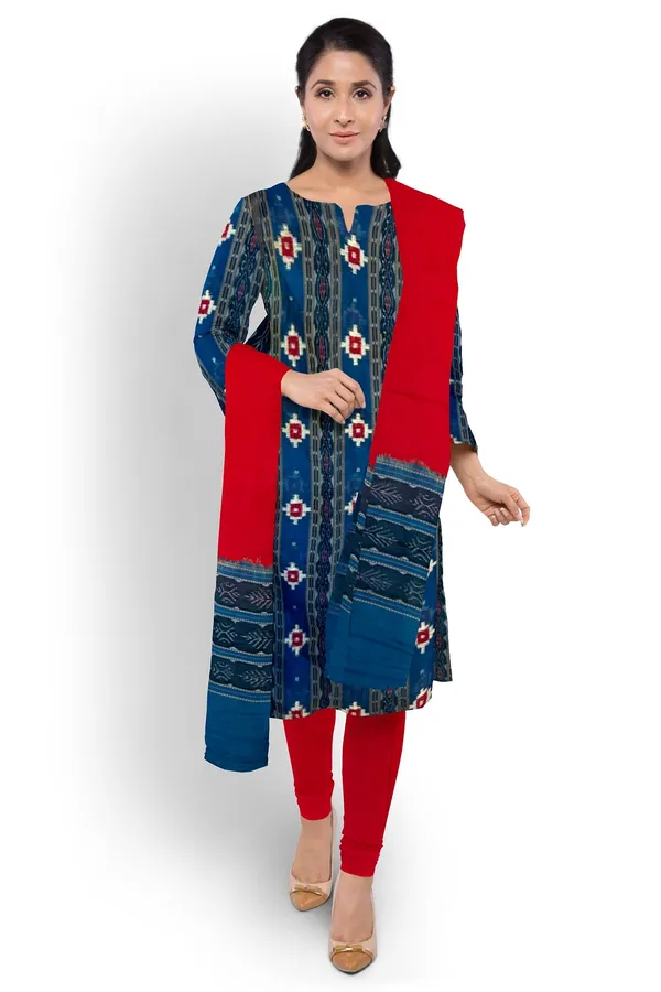 T_Blue_Color_Top_With_Red_Color_Pant_&_Dupatta