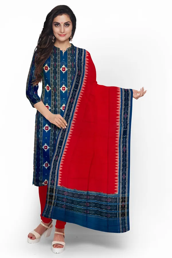 T_Blue_Color_Top_With_Red_Color_Pant_&_Dupatta