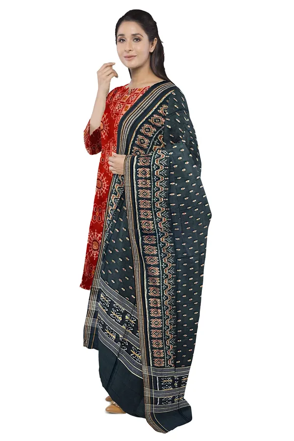 Rust_Color_Top_With_Black_Color_Pant_&_Dupatta