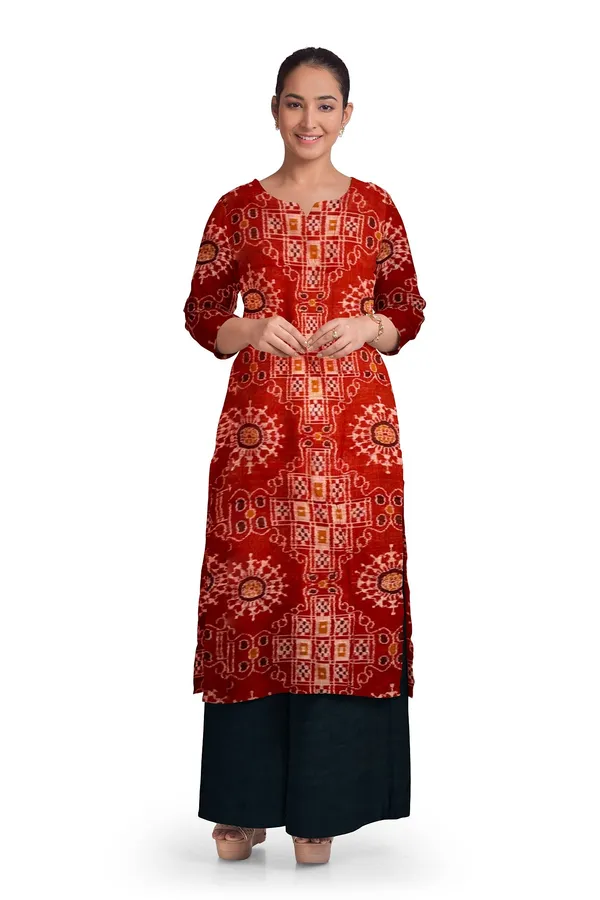 Rust_Color_Top_With_Black_Color_Pant_&_Dupatta