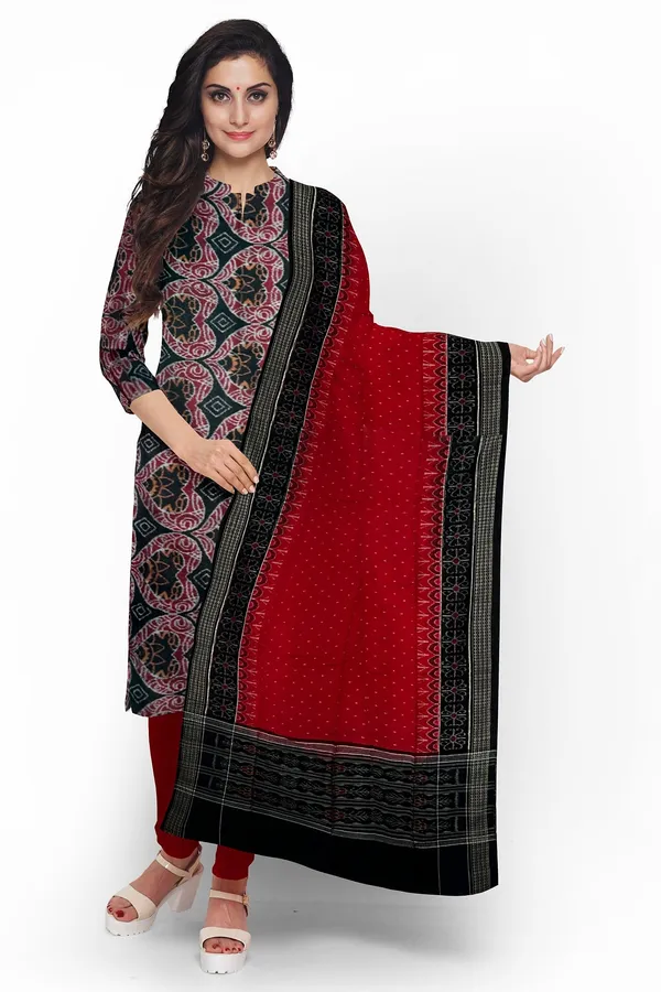 Black_Color_Top_With_Red_Color_Pant_&_Dupatta