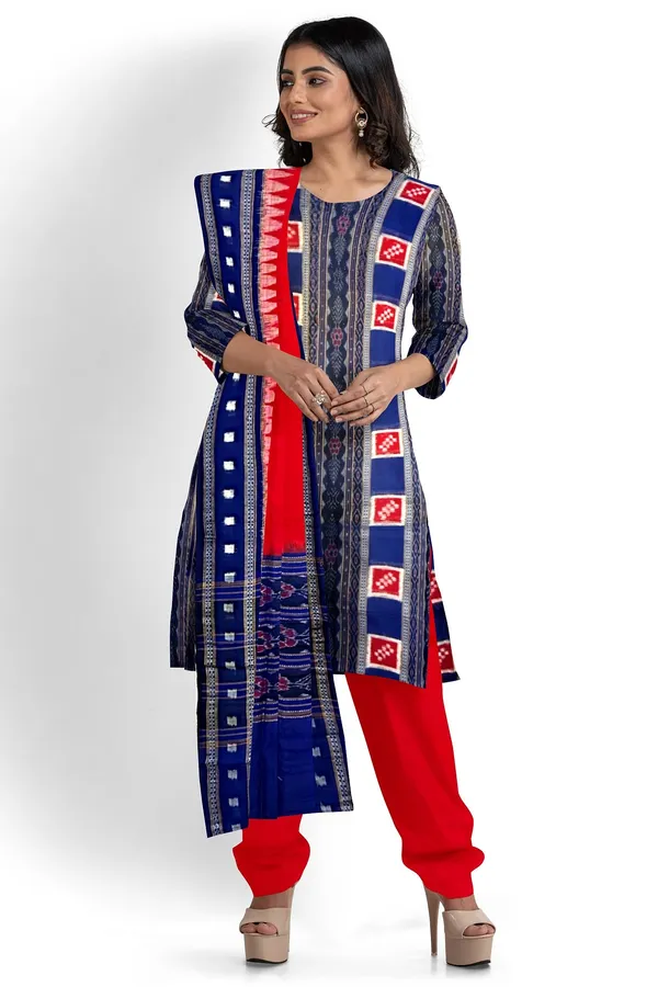 Blue_Color_Top_With_Red_Color_Pant_&_Dupatta