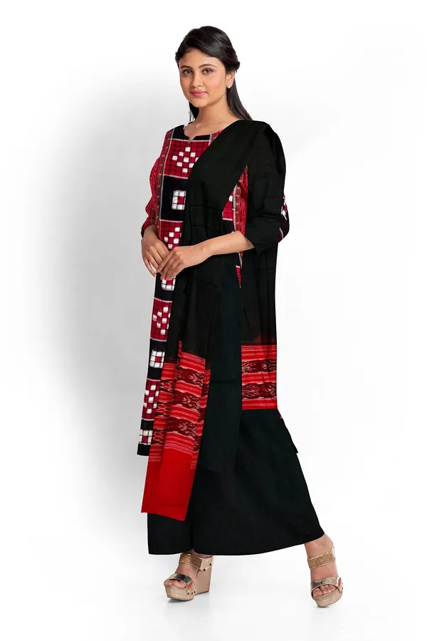 Black_&_Red_Color_Top_With_Black_Color_Pant_&_Dupatta