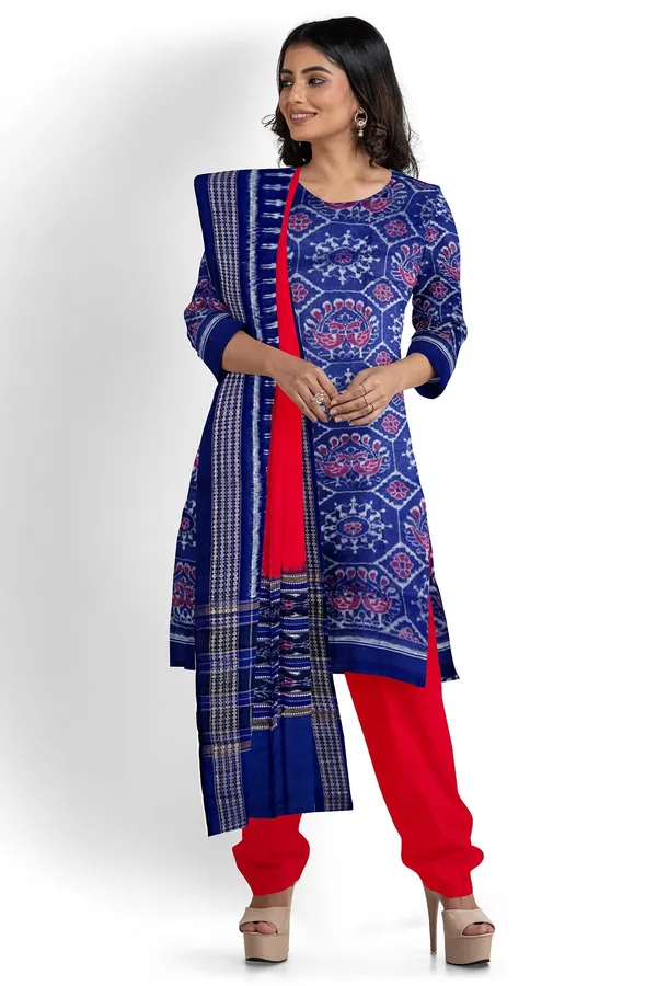 Blue_Color_Top_With_Red_Color_Pant_&_Dupatta