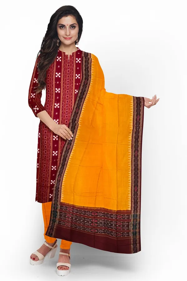Maroon_Color_Top_With_Yellow_Color_Pant_&_Dupatta