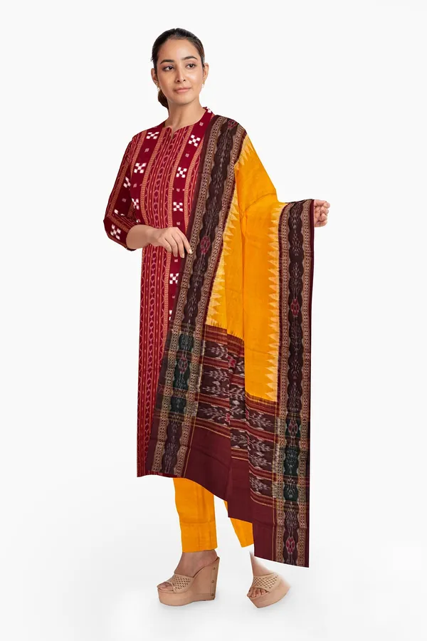 Maroon_Color_Top_With_Yellow_Color_Pant_&_Dupatta