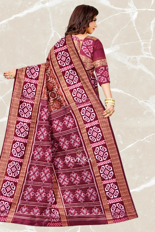 Bronze_Silk_Handloom_Bandha_Pasapalli_Saree_For_Women