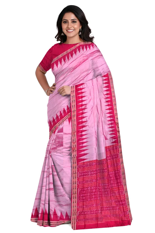 Rose_Pink_Silk_Handloom_Temple_Border_Sambalpuri_Saree_For_Women
