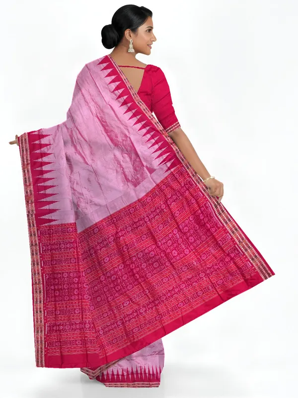 Rose_Pink_Silk_Handloom_Temple_Border_Sambalpuri_Saree_For_Women