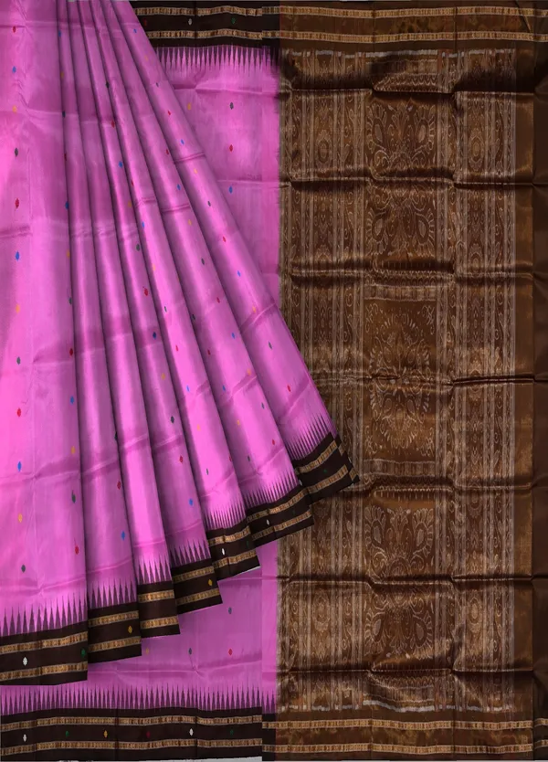 Baby_Pink_Silk_Handloom_Bomkai_Pata_Saree_For_Women