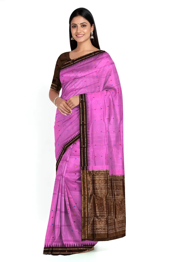 Baby_Pink_Silk_Handloom_Bomkai_Pata_Saree_For_Women