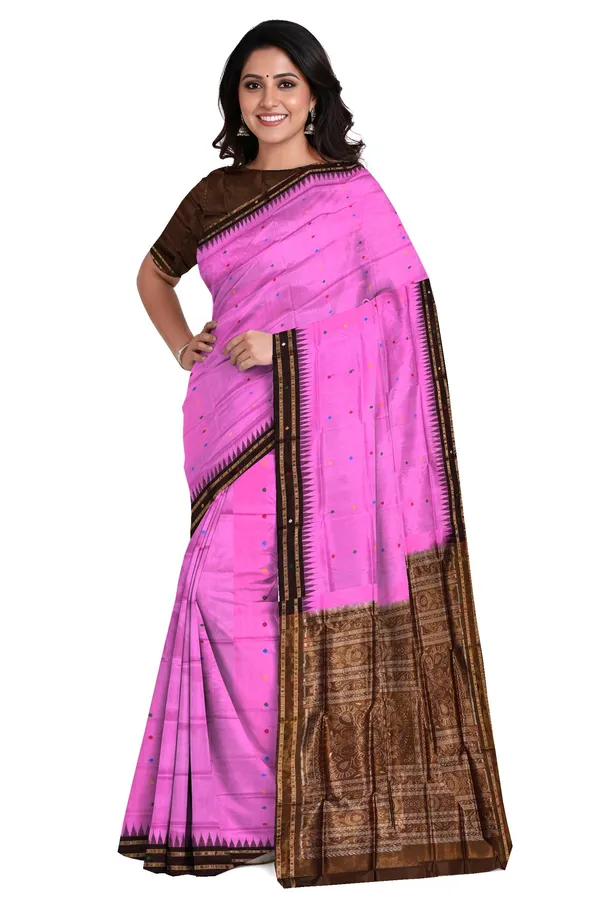 Baby_Pink_Silk_Handloom_Bomkai_Pata_Saree_For_Women