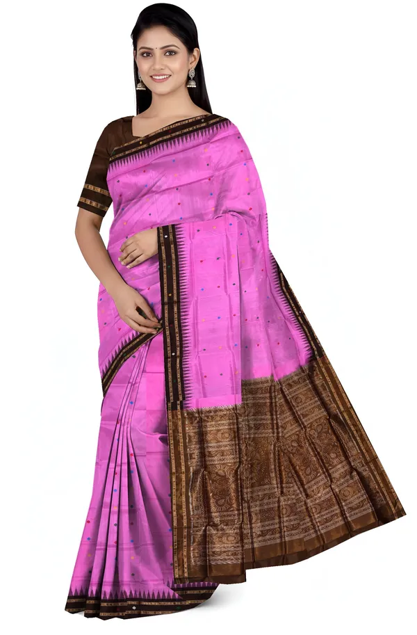Baby_Pink_Silk_Handloom_Bomkai_Pata_Saree_For_Women