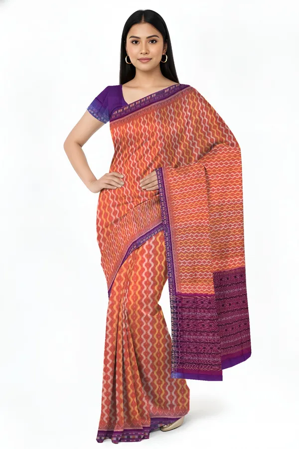 Deep_Rust_Cotton_Traditional_Body_Bandha_Handloom_Saree_For_Women