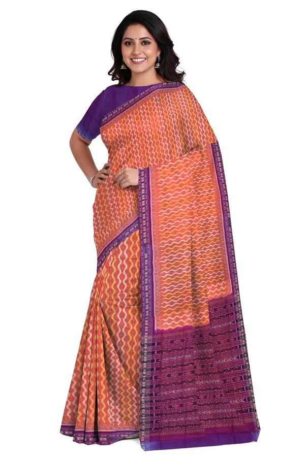 Deep_Rust_Cotton_Traditional_Body_Bandha_Handloom_Saree_For_Women