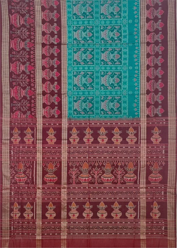 Teal_Cotton_Handloom_Body_Bandha_Saree_For_Women