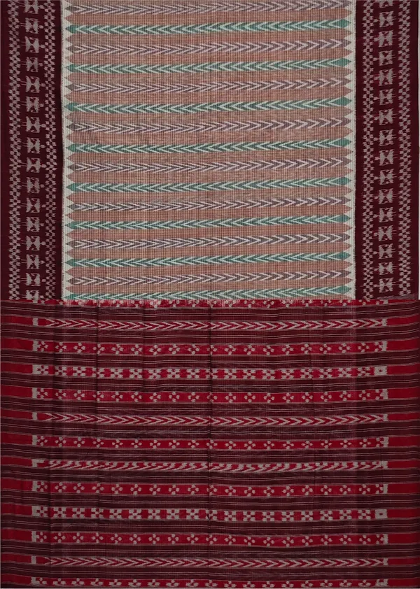 Brown_Green_Cotton_Dhanpatri_Bandha_Saree_For_Women