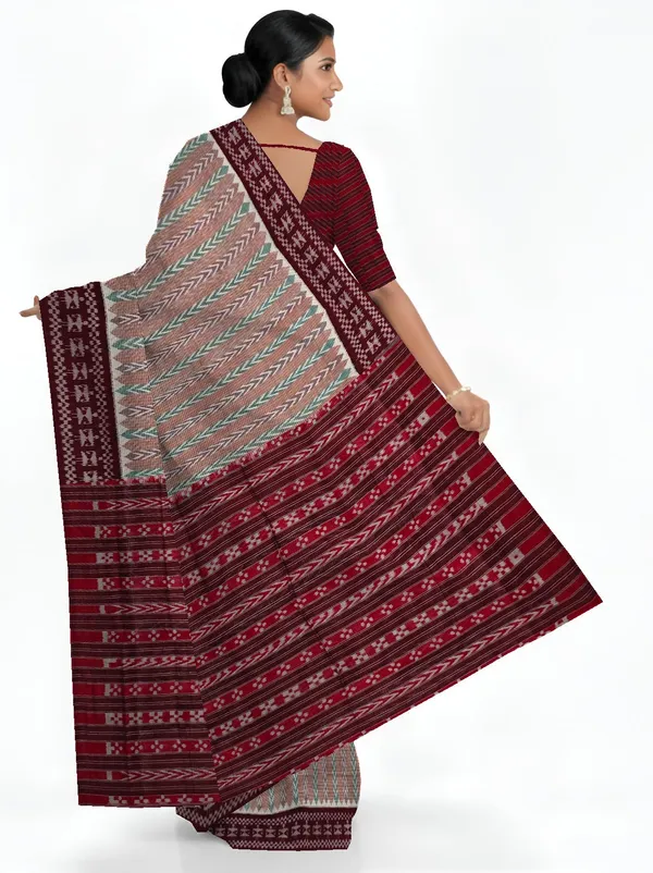 Brown_Green_Cotton_Dhanpatri_Bandha_Saree_For_Women