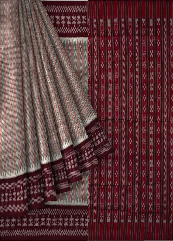 Brown_Green_Cotton_Dhanpatri_Bandha_Saree_For_Women
