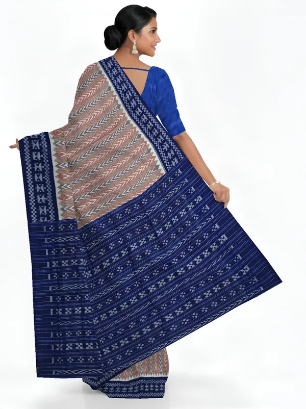 Brown_Red_Cotton_Handloom_Dhanpatri_Bandha_Saree_For_Women
