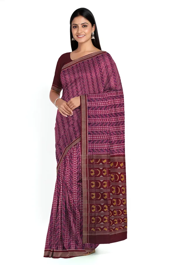 Deep_Magenta_Cotton_Body_Bandha_Saree_For_Women