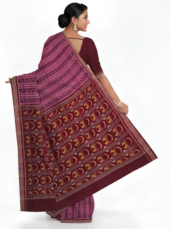 Deep_Magenta_Cotton_Body_Bandha_Saree_For_Women