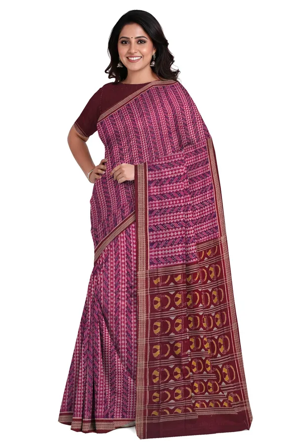Deep_Magenta_Cotton_Body_Bandha_Saree_For_Women