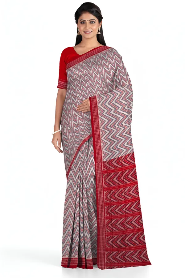 Red_White_Blue_Cotton_Body_Bandha_Saree_For_Women