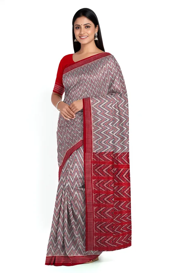 Red_White_Blue_Cotton_Body_Bandha_Saree_For_Women