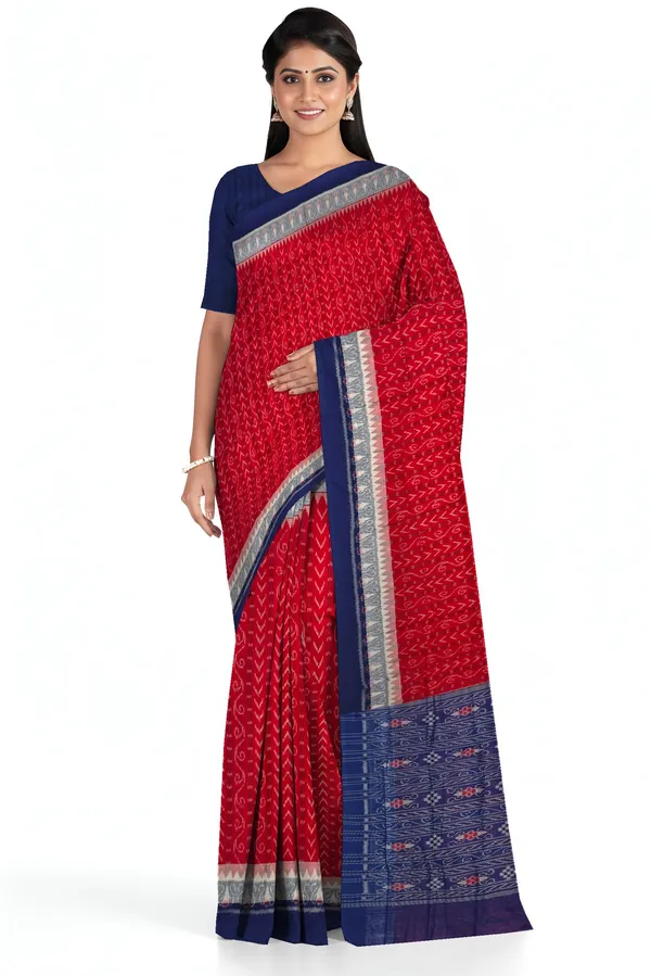 Red_Cotton_Handloom_Body_Bandha_Saree_For_Women