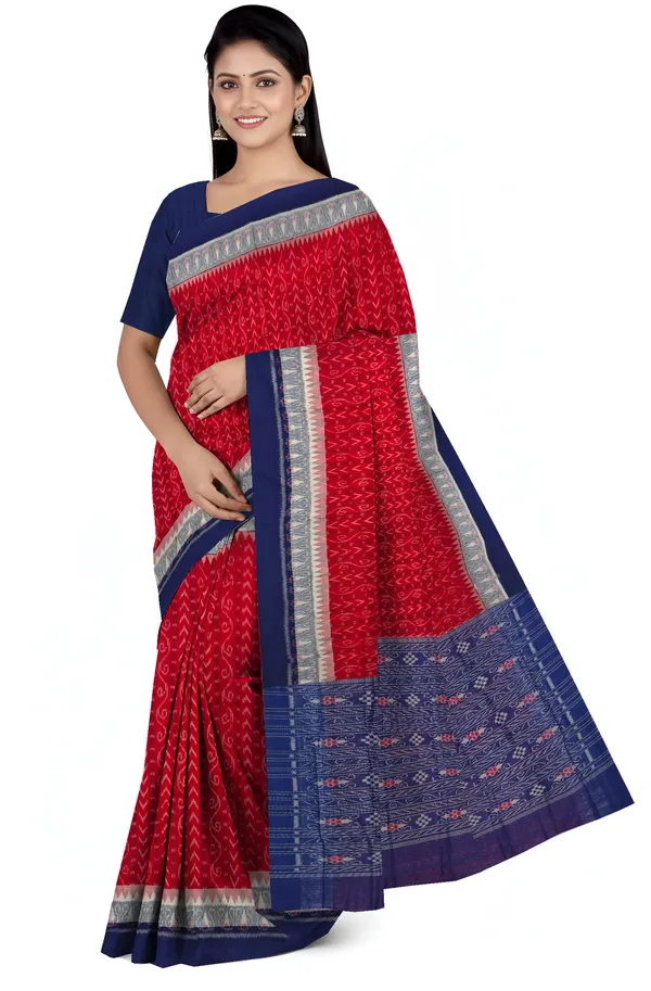 Red_Cotton_Handloom_Body_Bandha_Saree_For_Women