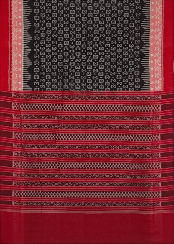 Dark_Coffee_Cotton_Border_Bandha_Saree_For_Women
