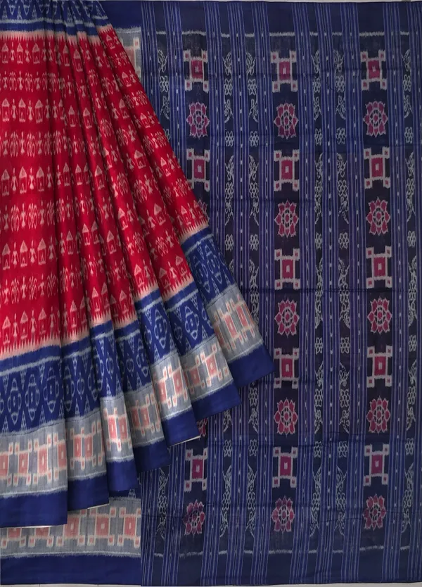 Maroon_Terracotta_Cotton_Handloom_Bandha_Saree_For_Women