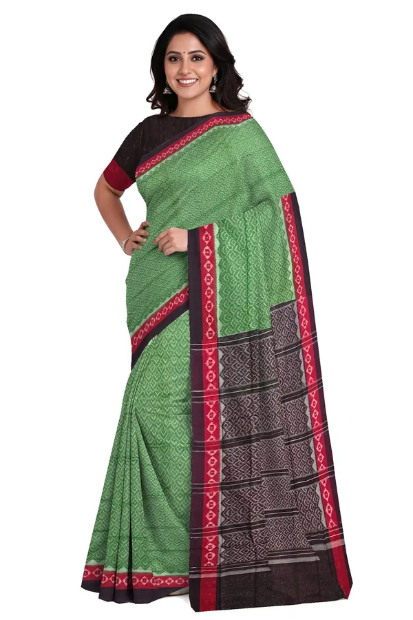 Olive_Green_Cotton_Body_Bandha_Saree_For_Women
