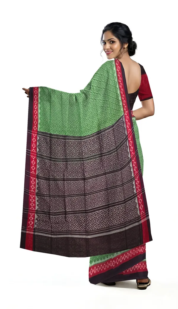 Olive_Green_Cotton_Body_Bandha_Saree_For_Women