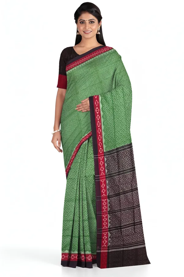 Olive_Green_Cotton_Body_Bandha_Saree_For_Women