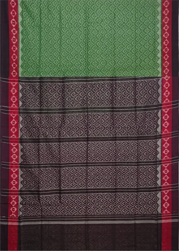 Olive_Green_Cotton_Body_Bandha_Saree_For_Women