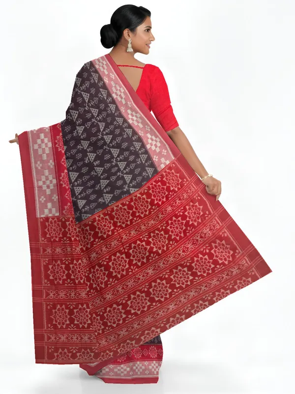 Deep_Coffee_Cotton_Handloom_Body_Bandha_Saree_For_Women