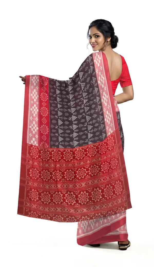 Deep_Coffee_Cotton_Handloom_Body_Bandha_Saree_For_Women