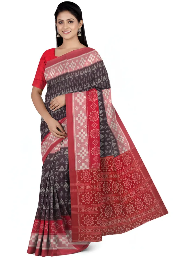 Deep_Coffee_Cotton_Handloom_Body_Bandha_Saree_For_Women