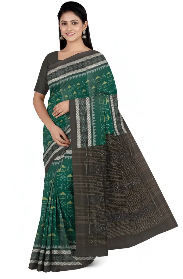 Green_Cotton_Handloom_Body_Bandha_Saree_For_Women