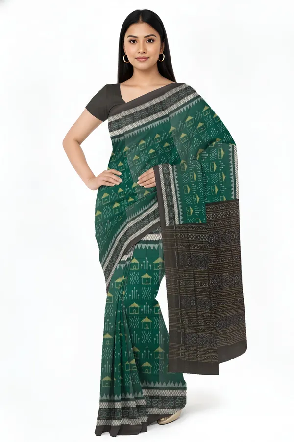 Green_Cotton_Handloom_Body_Bandha_Saree_For_Women
