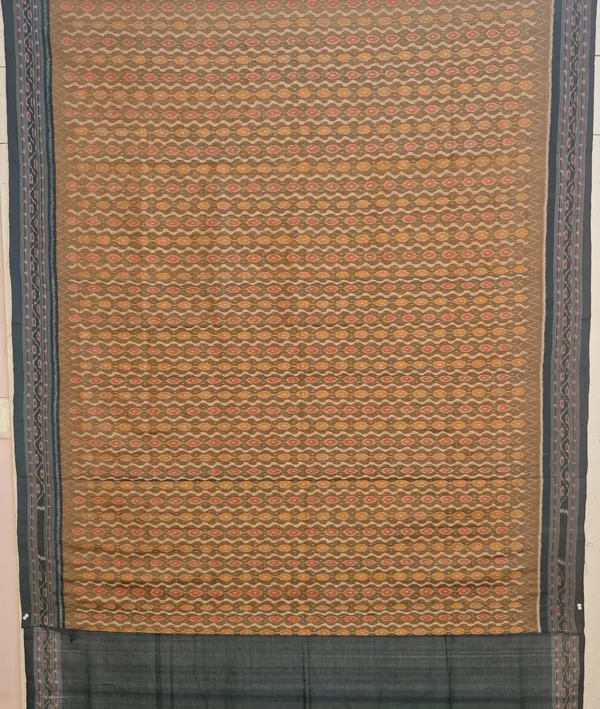 Golden_Brown_Cotton_Handloom_Body_Bandha_Saree_For_Women
