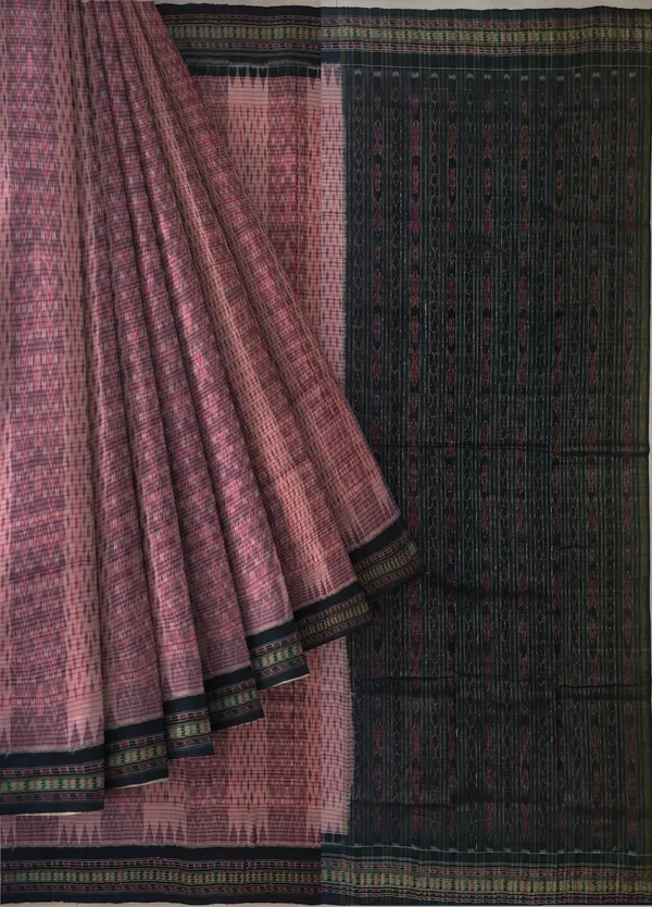 Rose_Pink_Cotton_Body_Bandha_Handloom_Saree_For_Women