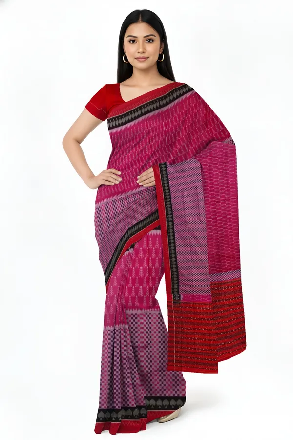 Mamey_Pink_Cotton_Handloom_Body_Bandha_Saree_For_Women