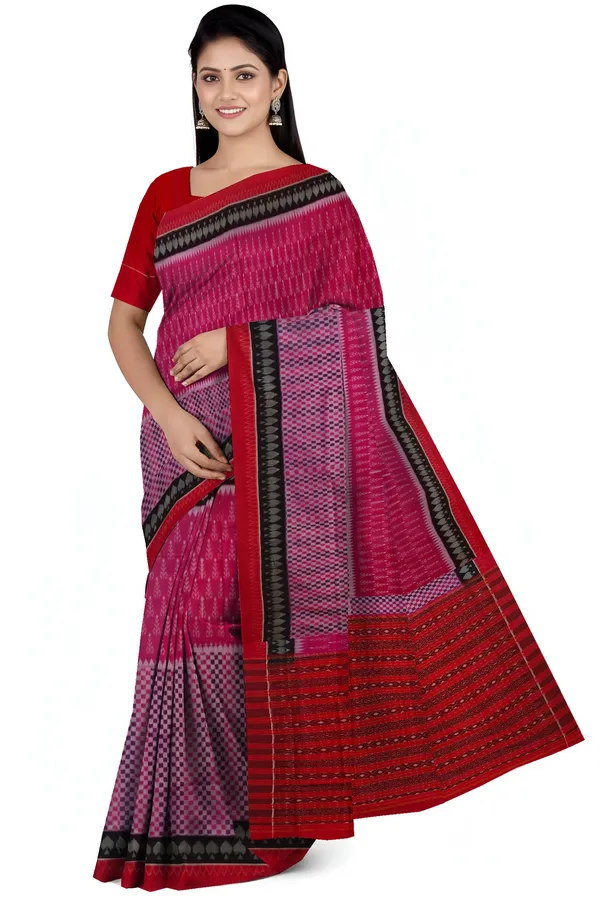 Mamey_Pink_Cotton_Handloom_Body_Bandha_Saree_For_Women