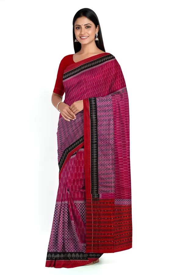 Mamey_Pink_Cotton_Handloom_Body_Bandha_Saree_For_Women
