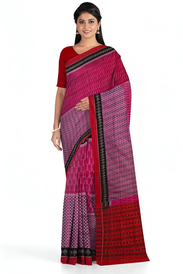 Mamey_Pink_Cotton_Handloom_Body_Bandha_Saree_For_Women