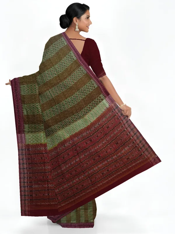 Deep_Moss_Green_Cotton_Traditional_Body_Bandha_Saree_For_Women