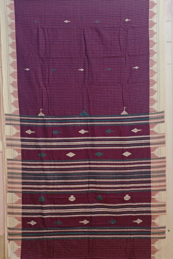 Purple_Cotton_Handloom_Kotpad_Temple_Border_Saree_For_Women